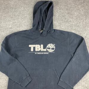 Timberland Hoodie Mens Medium Navy TBL Logo Pullover Sweatshirt Cotton Blend